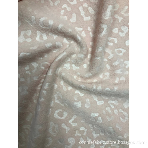 100%Polyester Polar Fleece with leopard Embossed